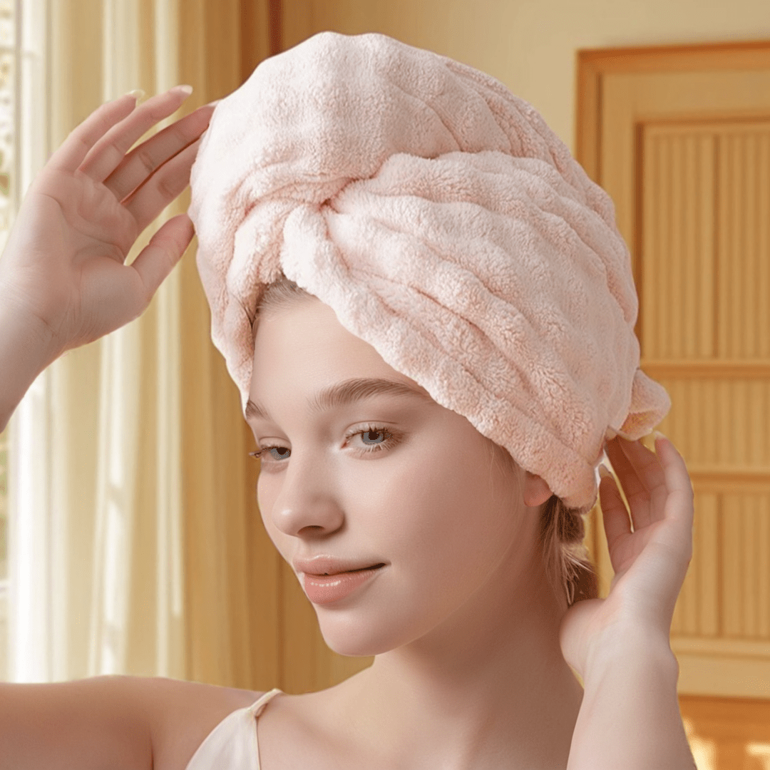 Women'S Wide Tail Design | Thickened Drying Cap for Autumn and Winter, High Absorbency and Quick Drying, Ideal for Home and Travel Use with Curly, Long, and Thick Hair