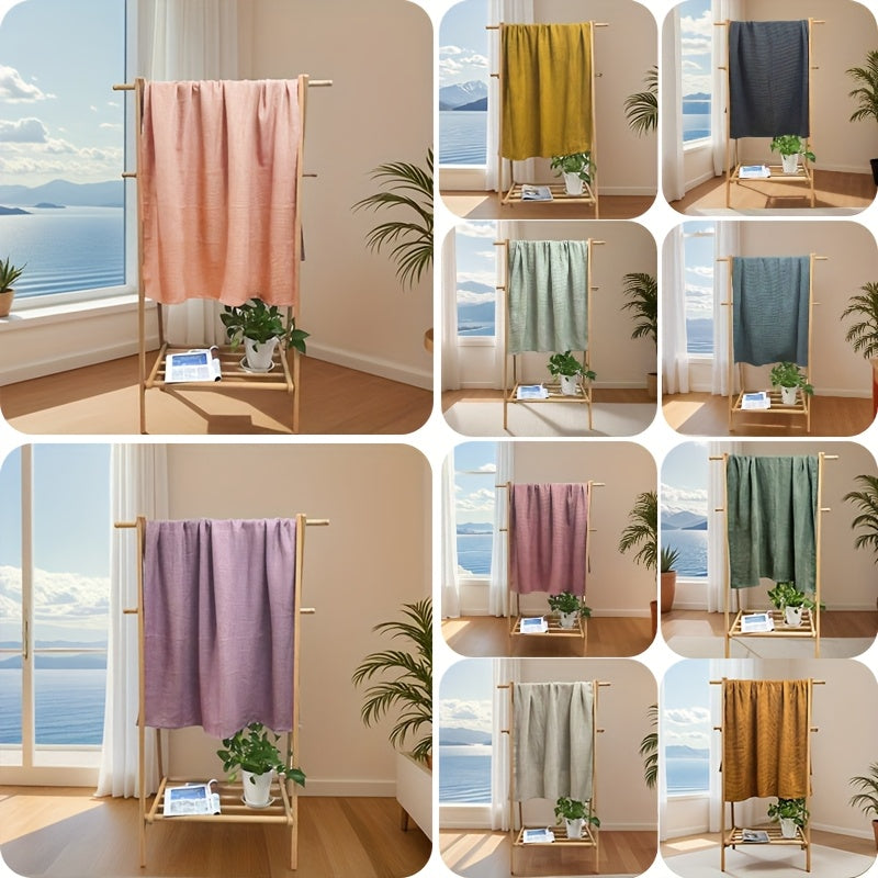 High-Quality 100% Linen Waffle Bath Towel, Ultra-Soft, Lightweight, Highly Absorbent, Quick-Drying Towel Suitable for Bathrooms, Gyms, Showers, Hotels, And Upscale Spas.