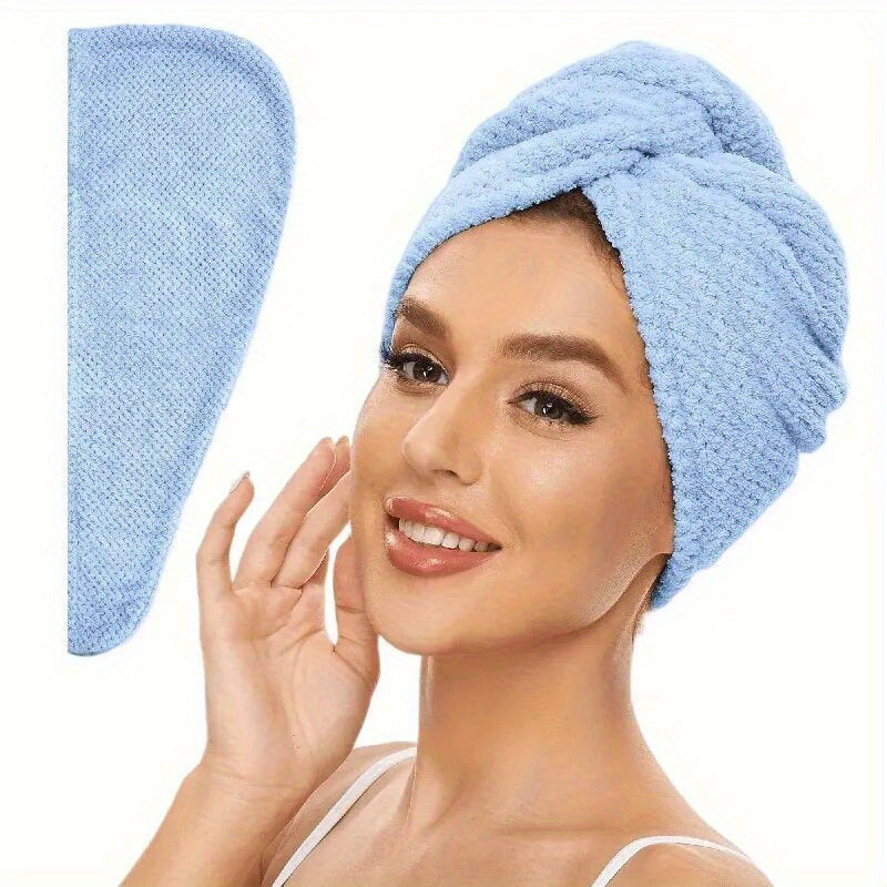 1\u002F4pcs Microfiber Hair Towel, 300GSM Soft Hair Drying Cap, Simple Solid Color Hair Towel for Bathroom, Super Absorbent Hair Wrap Towel for Curls, Anti-Frizz Hair Turban for Wet Hair, Bathroom Essentials, Bathroom Accessories