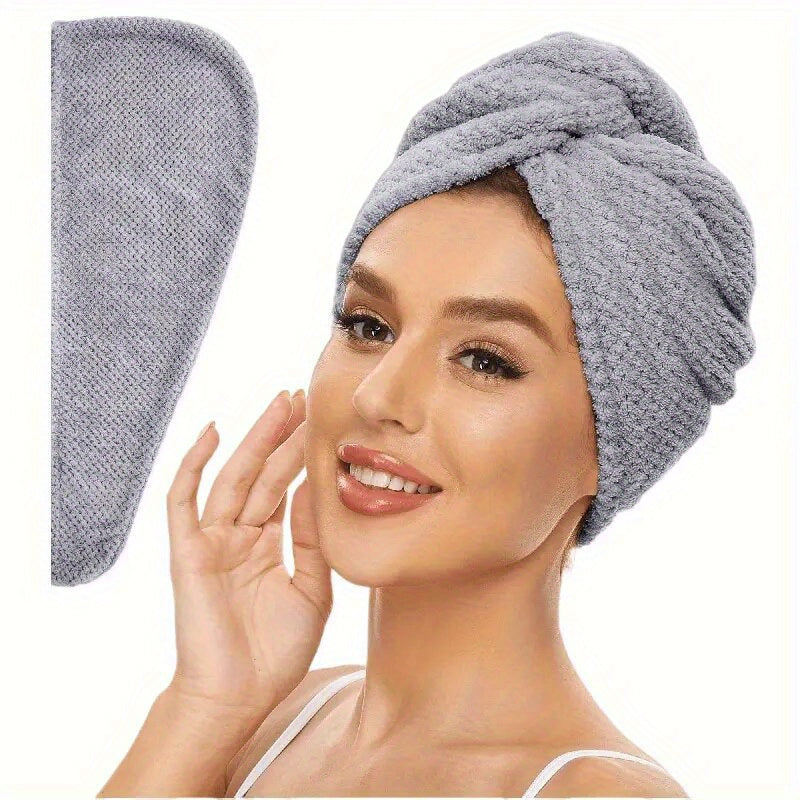 1\u002F4pcs Microfiber Hair Towel, 300GSM Soft Hair Drying Cap, Simple Solid Color Hair Towel for Bathroom, Super Absorbent Hair Wrap Towel for Curls, Anti-Frizz Hair Turban for Wet Hair, Bathroom Essentials, Bathroom Accessories