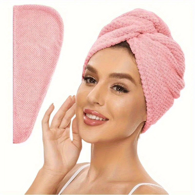 1\u002F4pcs Microfiber Hair Towel, 300GSM Soft Hair Drying Cap, Simple Solid Color Hair Towel for Bathroom, Super Absorbent Hair Wrap Towel for Curls, Anti-Frizz Hair Turban for Wet Hair, Bathroom Essentials, Bathroom Accessories