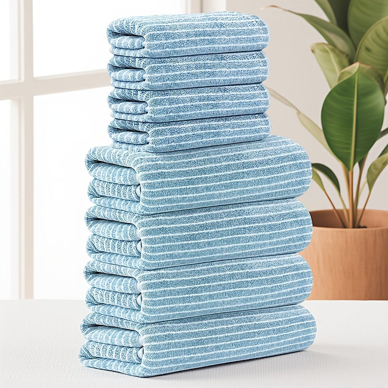 Camping Towels Set 8pcs Towel Set, 4 Towels 27 X 55 Inches, 4 Towels 13.7 X 29.5 Inches Quick-Drying, Microfiber Material Absorbent And Lightweight, Camping Towels Bathroom Set
