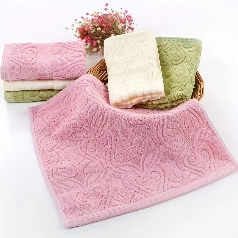 Luxury Jacquard Set - Soft, Absorbent & Quick-Drying Towels with Elegant Floral pattern in Pink - Plush Texture for Spa, Hotel, Home Bathroom - Bathroom Decor Essentials, Towels High Quality, Towels Towels, Non Shedding Towels, Robe