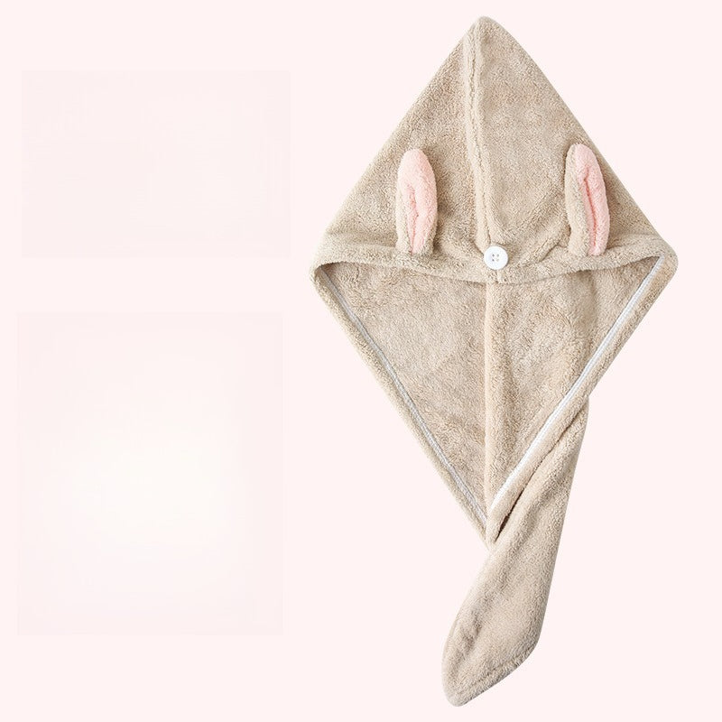 Japanese Korean Rabbit Ear Hair with Microfiber & Coral - Cute Bunny Ear Bath Suitable for, Swim Spa Shower, Anime