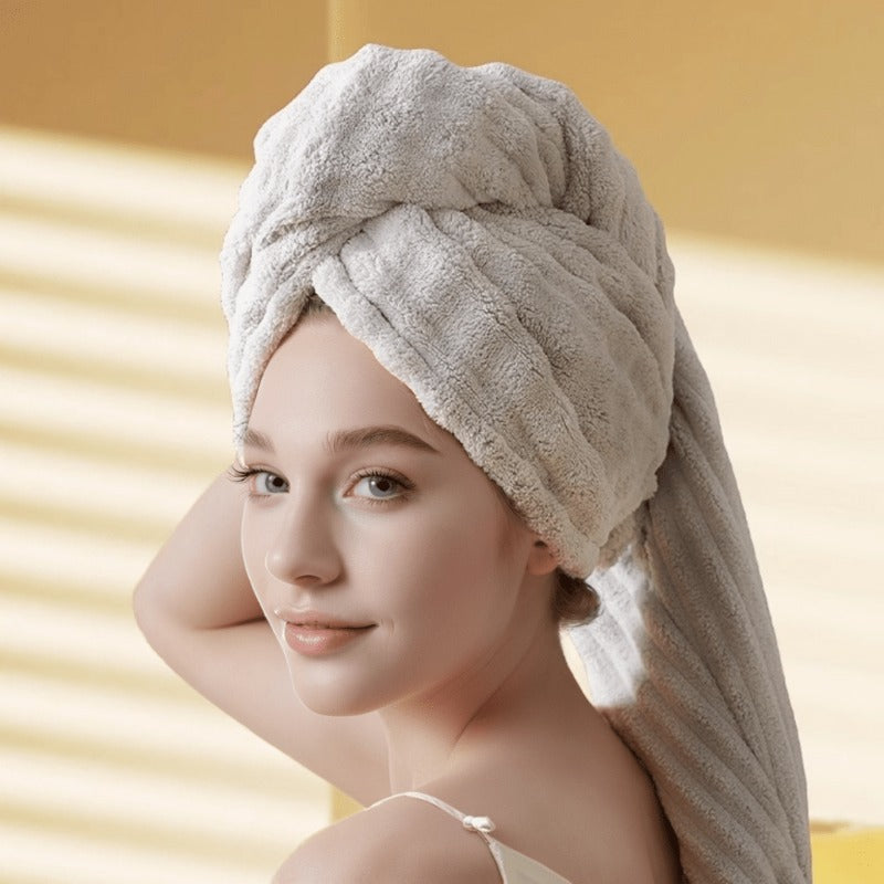 Women'S Wide Tail Design | Thickened Drying Cap for Autumn and Winter, High Absorbency and Quick Drying, Ideal for Home and Travel Use with Curly, Long, and Thick Hair