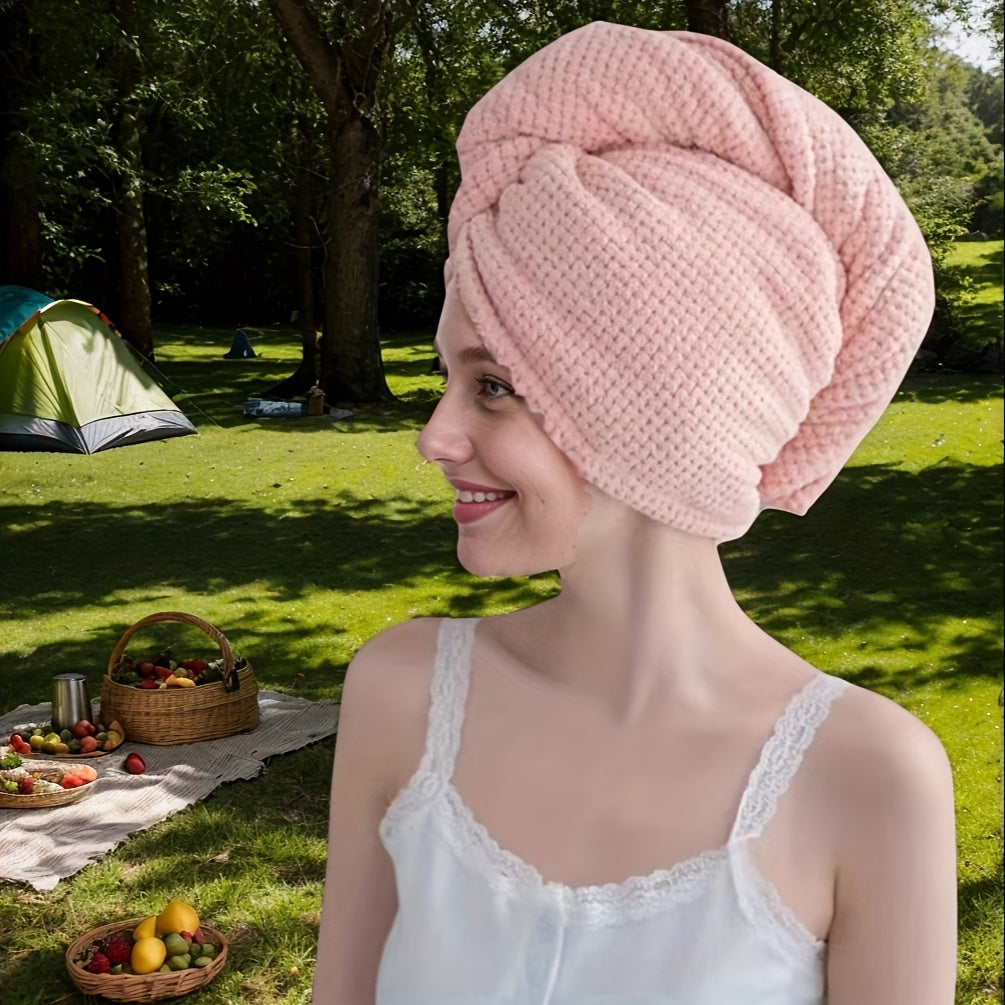 1\u002F4pcs Microfiber Hair Towel, 300GSM Soft Hair Drying Cap, Simple Solid Color Hair Towel for Bathroom, Super Absorbent Hair Wrap Towel for Curls, Anti-Frizz Hair Turban for Wet Hair, Bathroom Essentials, Bathroom Accessories