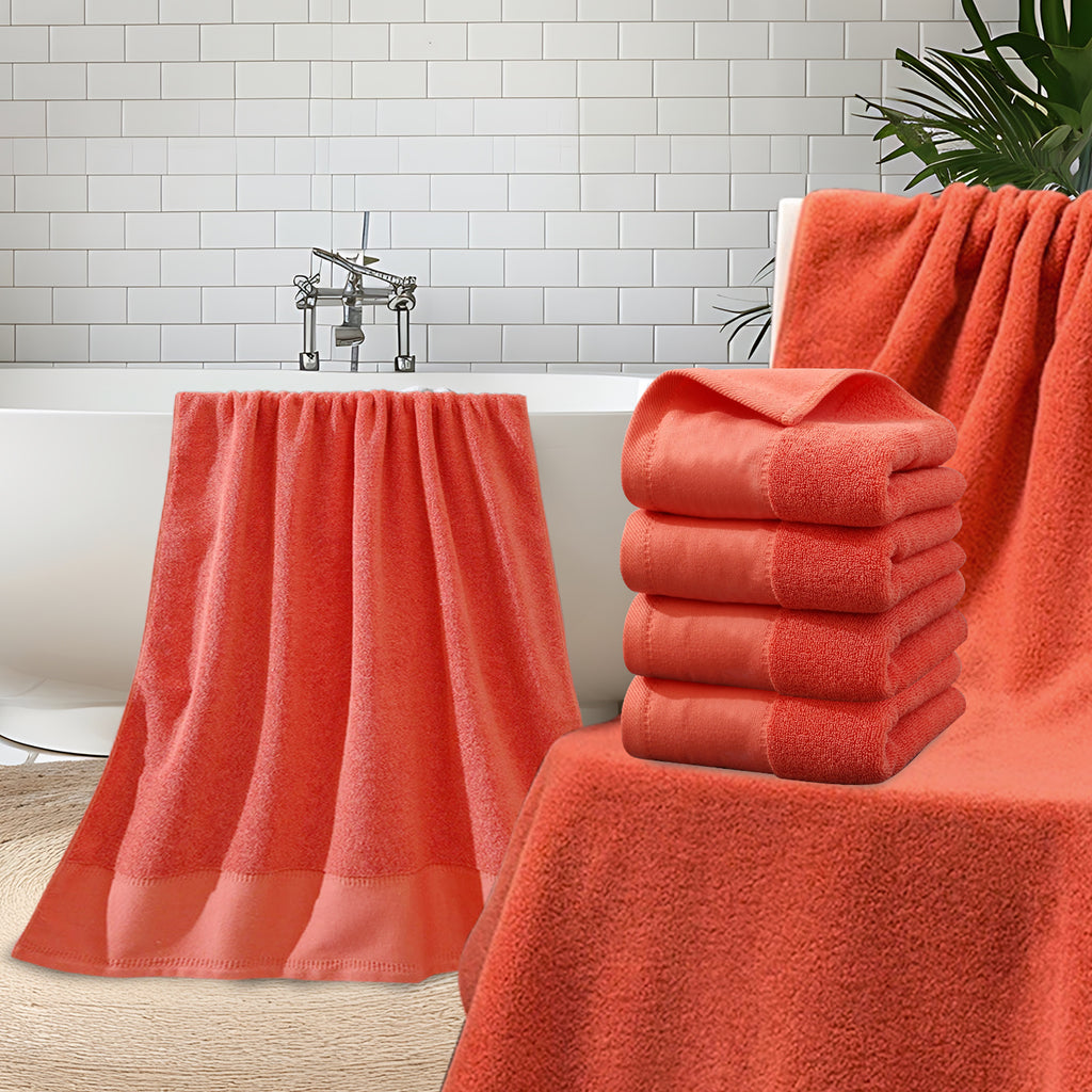4Pcs Extra Large 31 x 61 Inches Cotton Bath Towels, 100% Cotton, Bigger & Lighter, Faster Drying, Lighter Weight, Super Soft and Absorbent, Perfect Bathroom Towels
