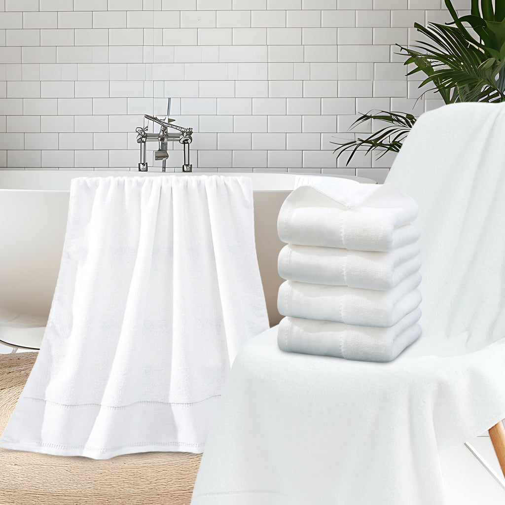 4Pcs Extra Large 31 x 61 Inches Cotton Bath Towels, 100% Cotton, Bigger & Lighter, Faster Drying, Lighter Weight, Super Soft and Absorbent, Perfect Bathroom Towels