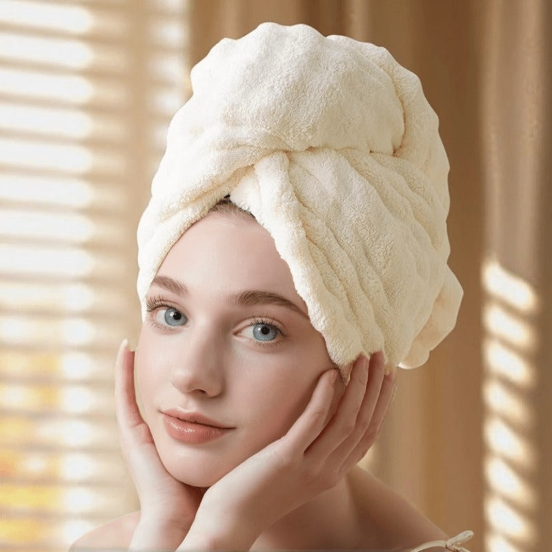 Women'S Wide Tail Design | Thickened Drying Cap for Autumn and Winter, High Absorbency and Quick Drying, Ideal for Home and Travel Use with Curly, Long, and Thick Hair