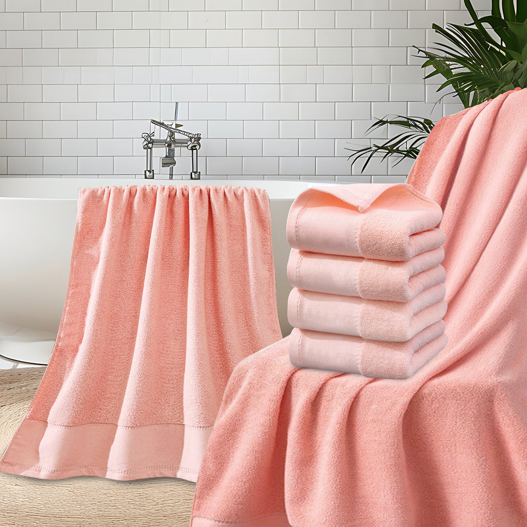 4Pcs Extra Large 31 x 61 Inches Cotton Bath Towels, 100% Cotton, Bigger & Lighter, Faster Drying, Lighter Weight, Super Soft and Absorbent, Perfect Bathroom Towels