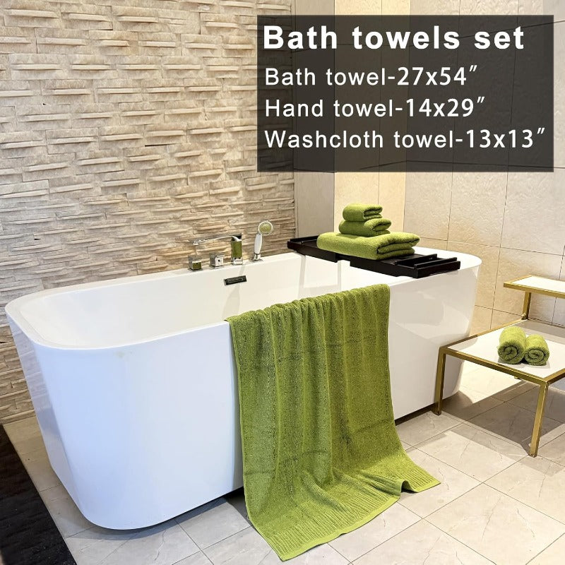 YTYC 27. 5x55 Inches Luxury Bath Towels Set of 6 Large 100 Percent 650GSM Super Absorbent Soft Shower Towels for Bathroom Sage Green 6pcs