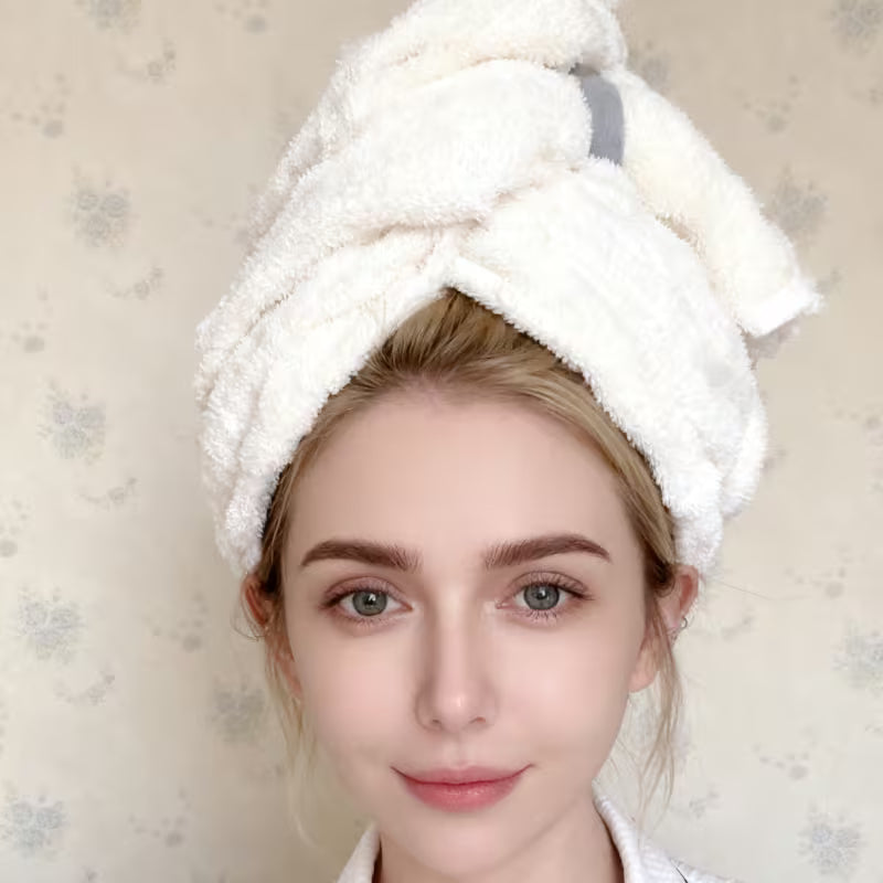 3pcs Head-mounted Absorbent Dry Hair Cap, Warm Absorbent Head Cover After Bathing in Winter, Portable Travel Hotel Accommodation Dry Hair Absorbent Cap