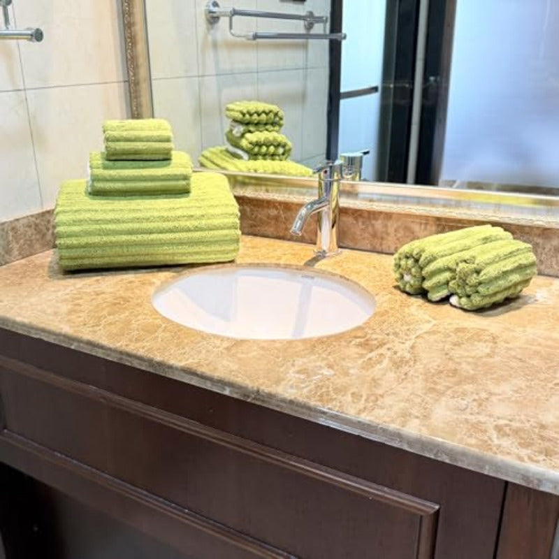 39x78 Inches Oversized Bath Sheets Towels Set of 6 Extra Large Towels for Bathroom Luxry Plush Er Soft Absorbent Stripe Hanging Loop Microfiber 80% Sage Green6