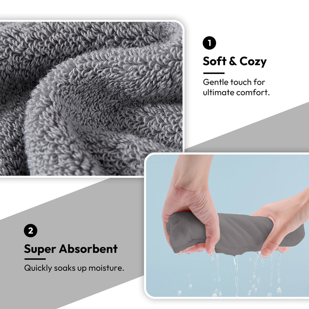 4Pcs Extra Large 31 x 61 Inches Cotton Bath Towels, 100% Cotton, Bigger & Lighter, Faster Drying, Lighter Weight, Super Soft and Absorbent, Perfect Bathroom Towels