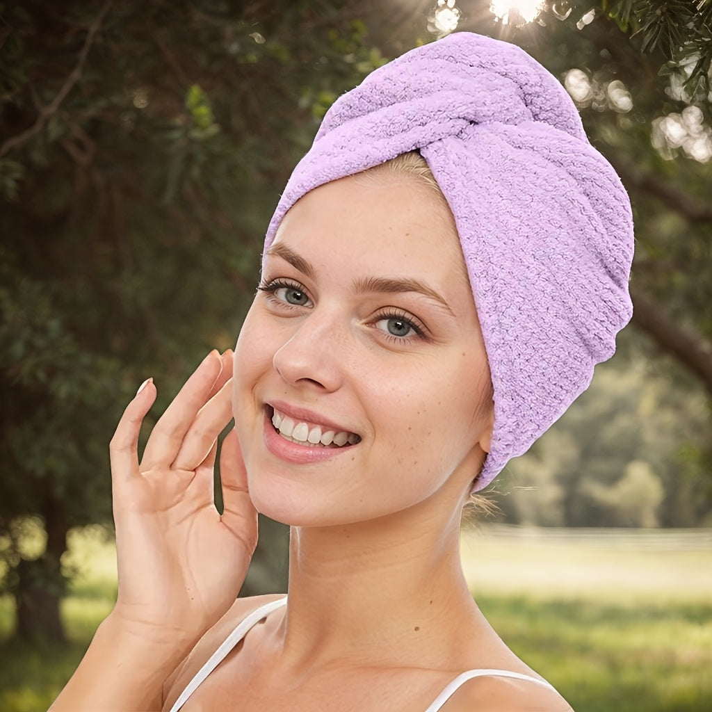 1\u002F4pcs Microfiber Hair Towel, 300GSM Soft Hair Drying Cap, Simple Solid Color Hair Towel for Bathroom, Super Absorbent Hair Wrap Towel for Curls, Anti-Frizz Hair Turban for Wet Hair, Bathroom Essentials, Bathroom Accessories