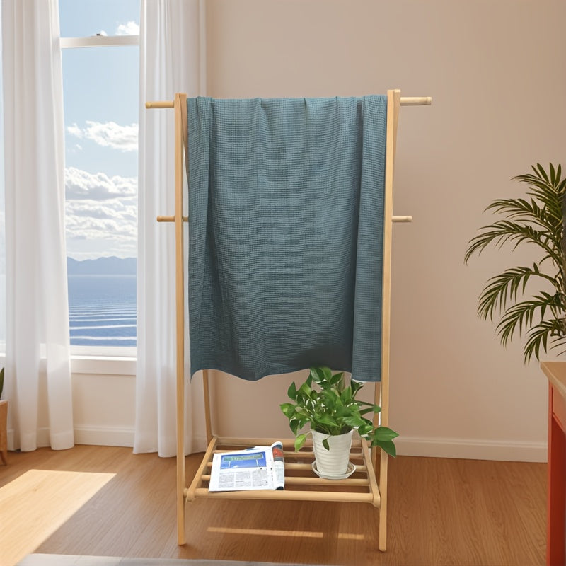 High-Quality 100% Linen Waffle Bath Towel, Ultra-Soft, Lightweight, Highly Absorbent, Quick-Drying Towel Suitable for Bathrooms, Gyms, Showers, Hotels, And Upscale Spas.