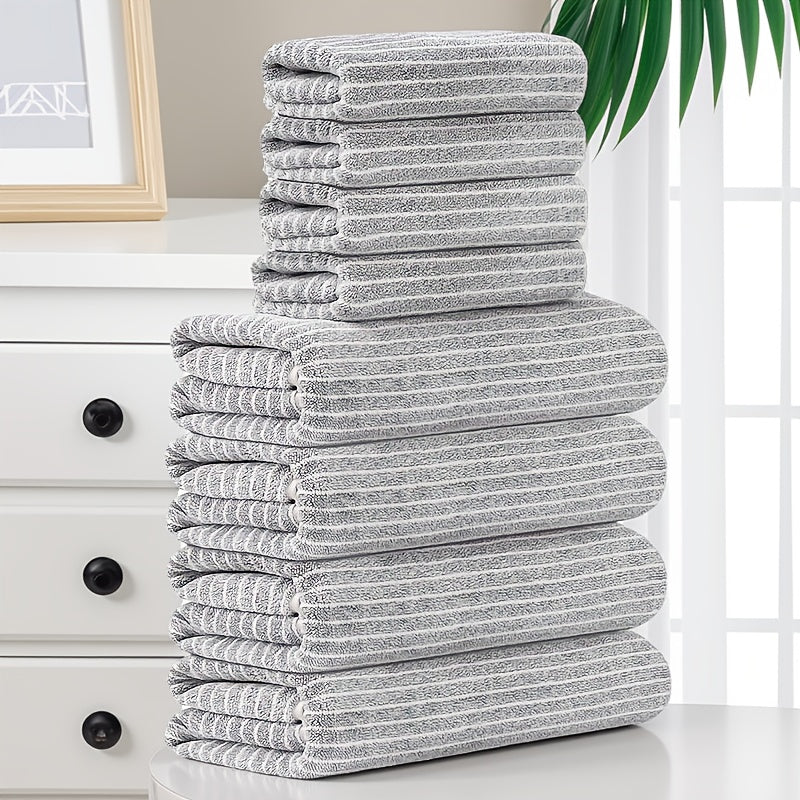 Camping Towels Set 8pcs Towel Set, 4 Towels 27 X 55 Inches, 4 Towels 13.7 X 29.5 Inches Quick-Drying, Microfiber Material Absorbent And Lightweight, Camping Towels Bathroom Set