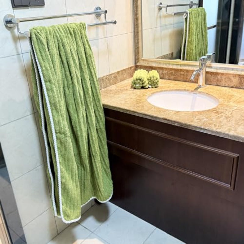 39x78 Inches Oversized Bath Sheets Towels Set of 6 Extra Large Towels for Bathroom Luxry Plush Er Soft Absorbent Stripe Hanging Loop Microfiber 80% Sage Green6