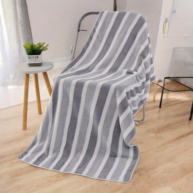 1 Large Oversized Bath Towel for Adults - Quick-Dry, Lightweight & Highly Absorbent Soft (Pink\u002FStriped) - Quick-Suction Spa, Pool, Gym, Travel Towel - Bulk Discount Coupon-Worthy Price for Home, Camping, Cruise Use -