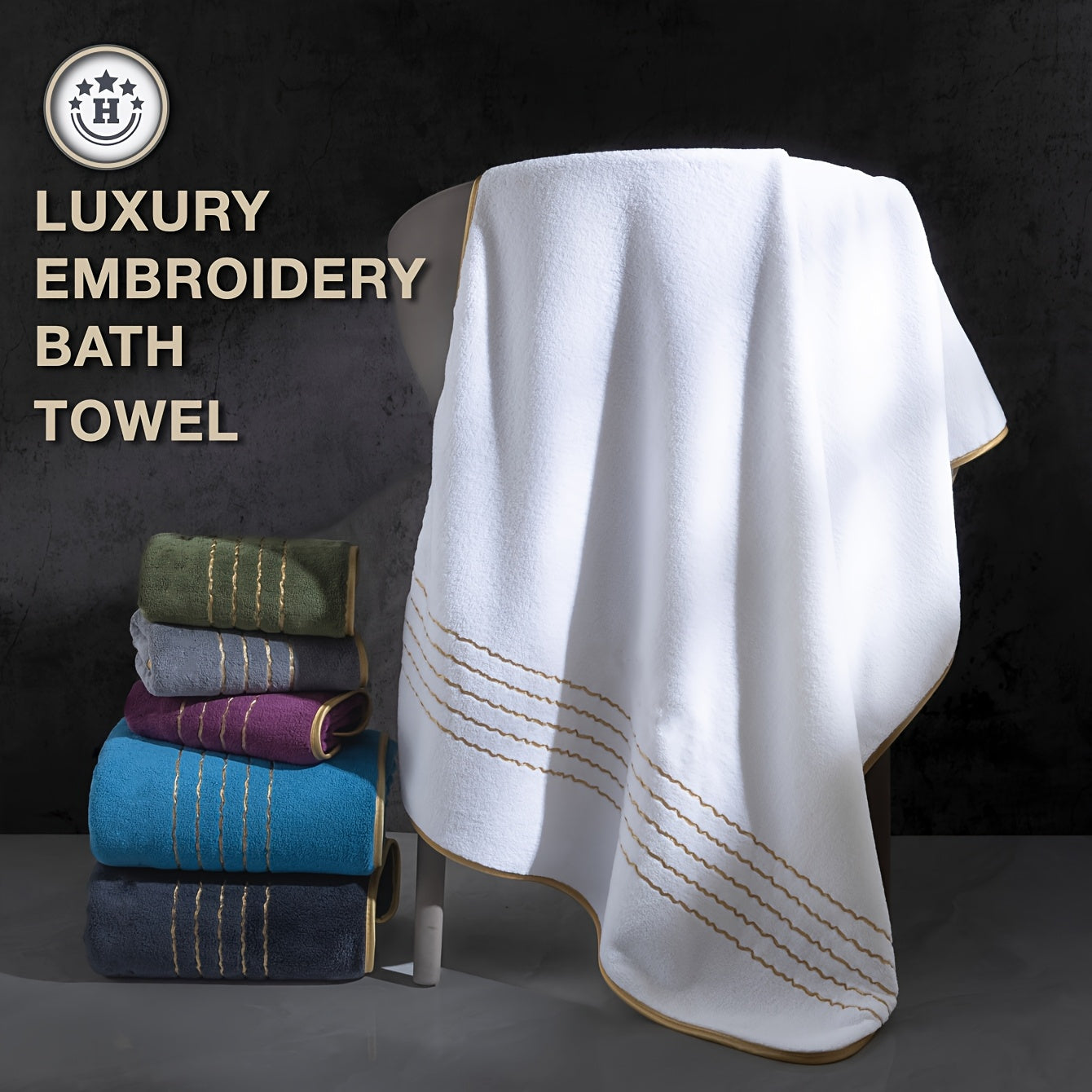 12pcs Set of Ultra-Soft Luxury Golden Thread Coral Washcloth Towel Bath Towel Set, 4pcs 27.5 x 55.1 Inch Bath Towel, 4pcs 13.4 x 29.5 Inch Hand Towel, 4pcs 13.4 x 13.4 Inch Washcloth, Comfortable Soft Quick-Dry, Fast Absorbing, Lightweight Bathroom