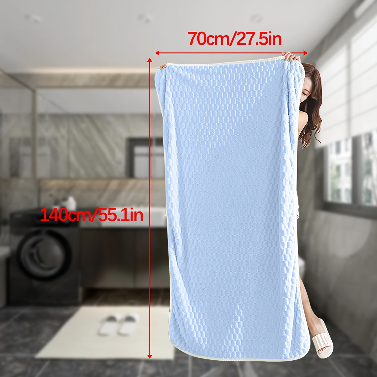 4-Pack Cloud Pattern Bath Towels | 27.56x55.12 inch, Soft, Absorbent, Non-Shedding Microfiber, Ideal for Hotels, Travel, Outdoor Activities, Home Use, Bathing & Facial Cleansing, Wash Cloths