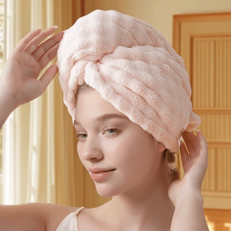 Women'S Wide Tail Design | Thickened Drying Cap for Autumn and Winter, High Absorbency and Quick Drying, Ideal for Home and Travel Use with Curly, Long, and Thick Hair
